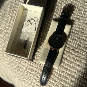 Daniel Wellington Black Leather Band Watch